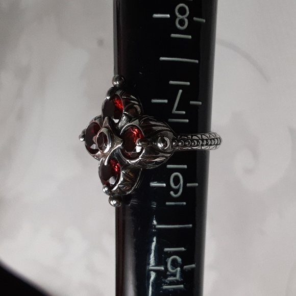 925 Genuine Garnets Earrings and Ring Set. FIRM. - Picture 8 of 17